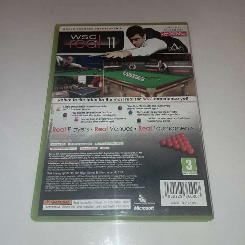 WSC Real 11: World Snooker Championship [Xbox360]  **CIB**